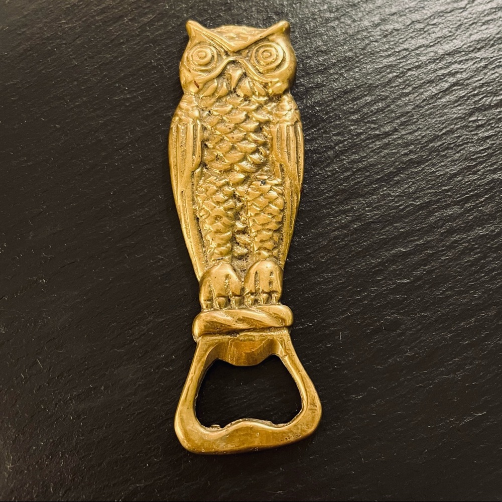 Vintage Brass Owl Bottle Opener
